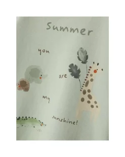 T-Shirt - Verde Acqua - Animali - Cotone Bio