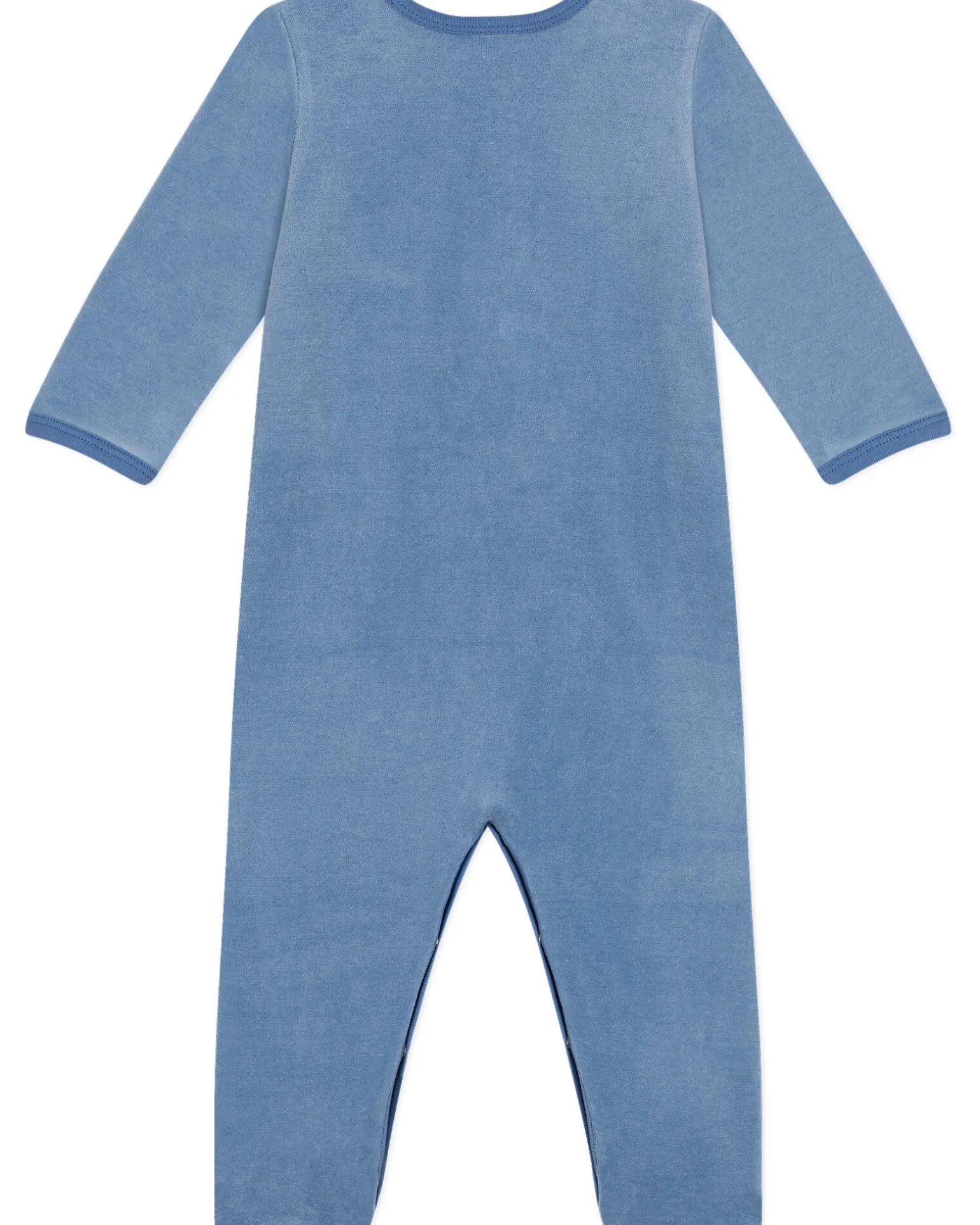 Tutina Intera Maniche Lunghe in Ciniglia - Azzurro - 100% Cotone