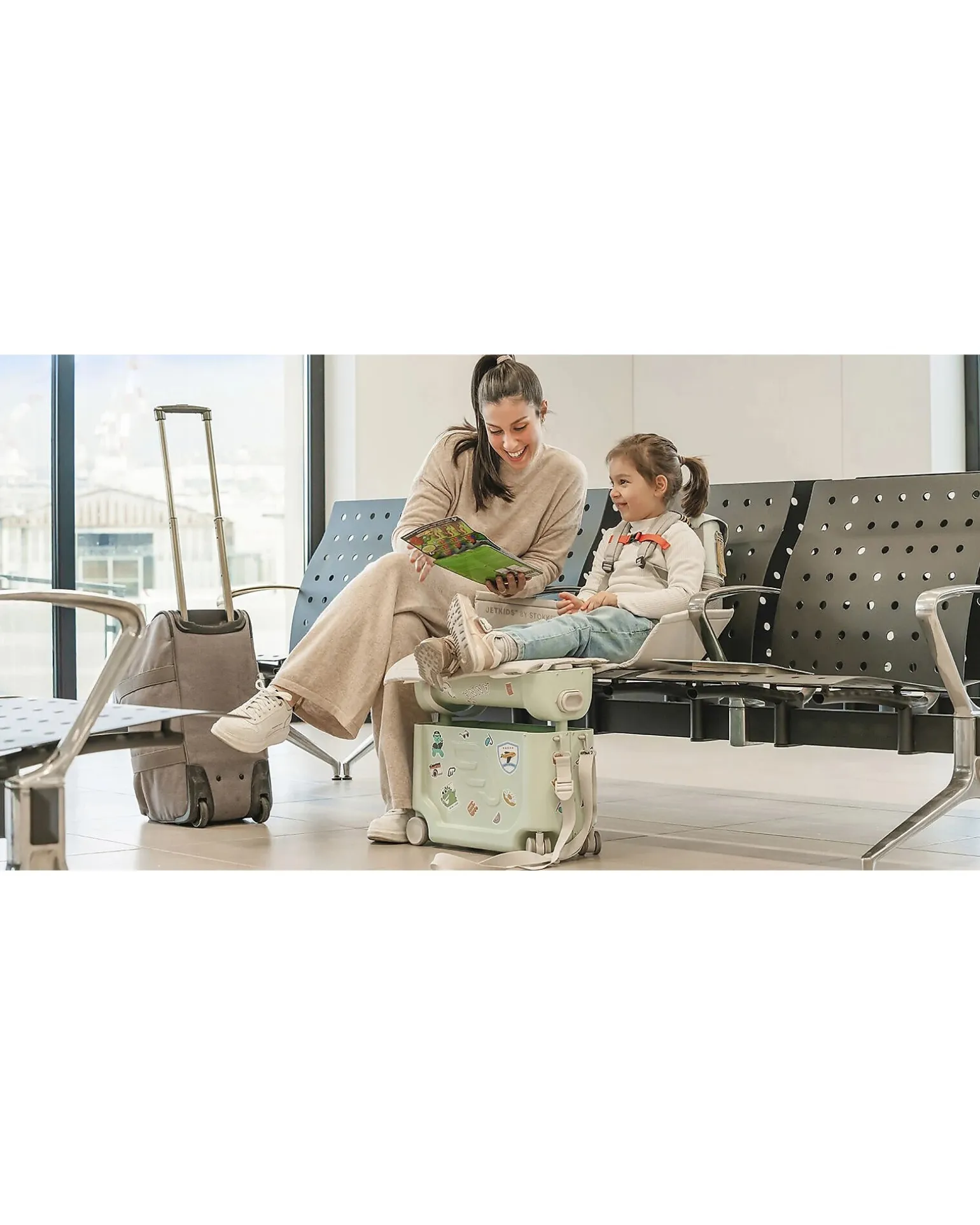 Valigia Cavalcabile Jet Kids BedBox - Green Aurora