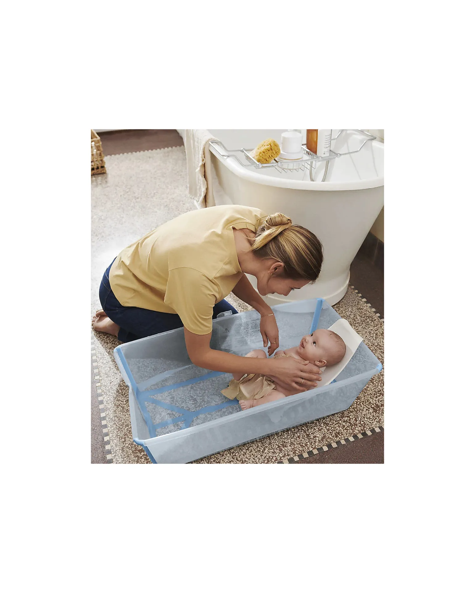 Vaschetta da Bagno Flexi Bath XL - con Supporto per Neonati - Ocean Blue