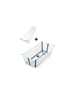 Vaschetta da Bagno Flexi Bath XL - con Supporto per Neonati - Trasparent Blue