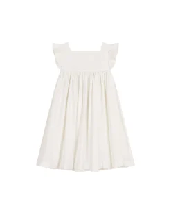 Vestito senza Maniche - Bianco - 100% Cotone Lavorato