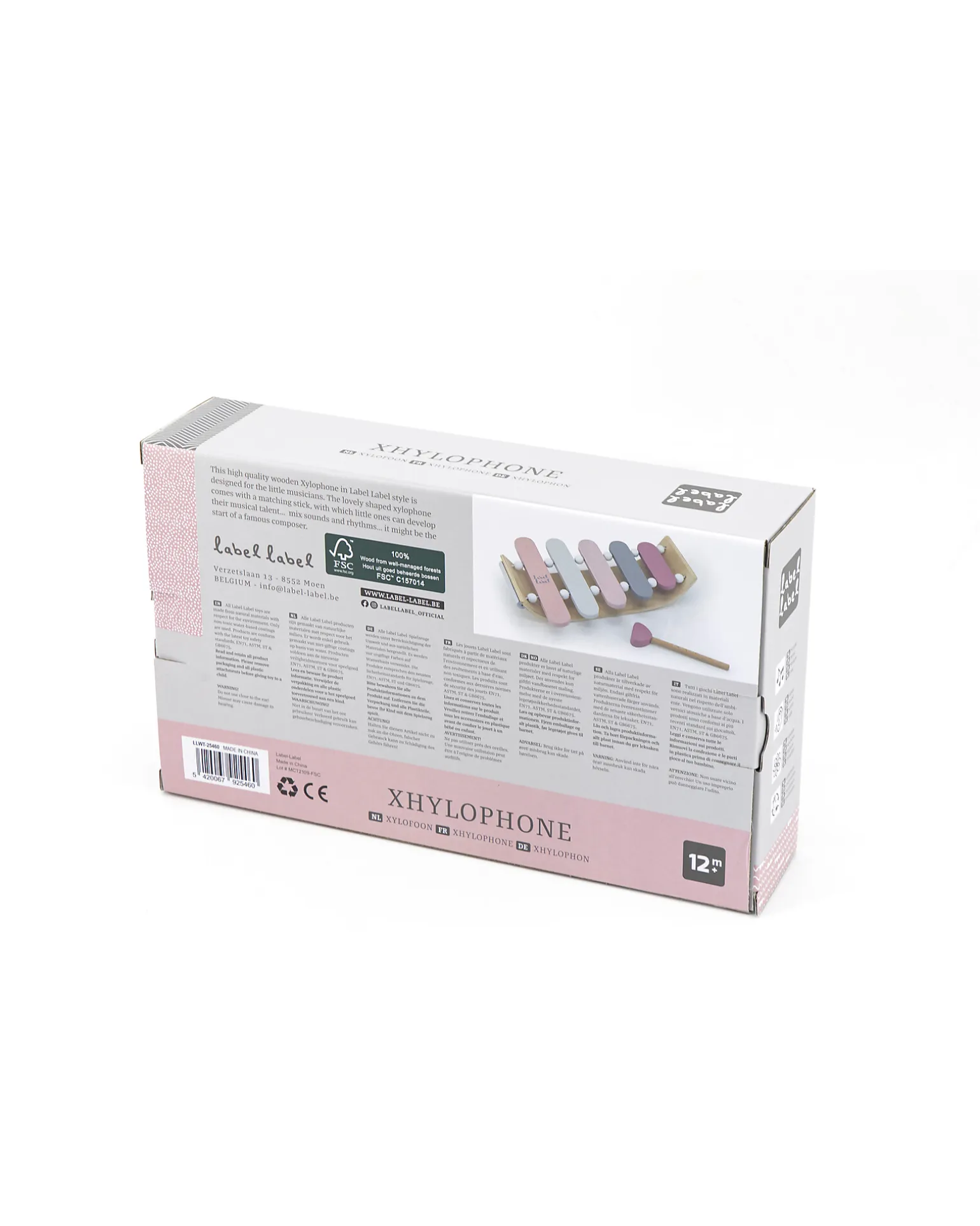 Xilofono Giocattolo in Legno FSC - Rosa - 12+ m