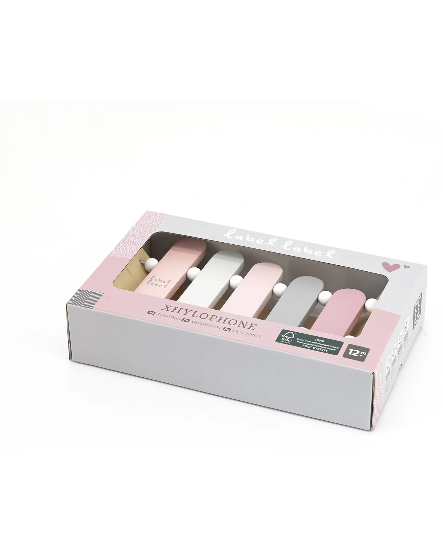 Xilofono Giocattolo in Legno FSC - Rosa - 12+ m