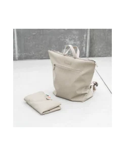 Zaino Cambio con Fasciatoio Ripiegabile e Ganci Passeggino - Sabbia - Fatto con bottiglie di plastica riciclata!