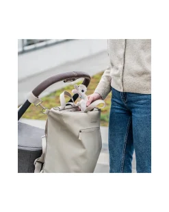 Zaino Cambio con Fasciatoio Ripiegabile e Ganci Passeggino - Sabbia - Fatto con bottiglie di plastica riciclata!